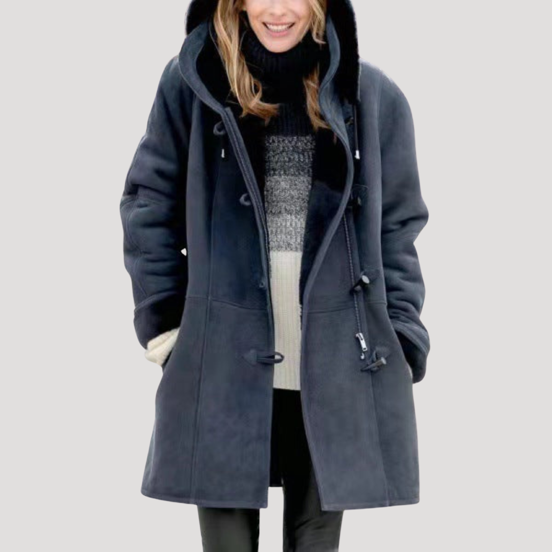 Women's Winter Coat – Sherpa-Lined Duffle Coat Plus Sizes