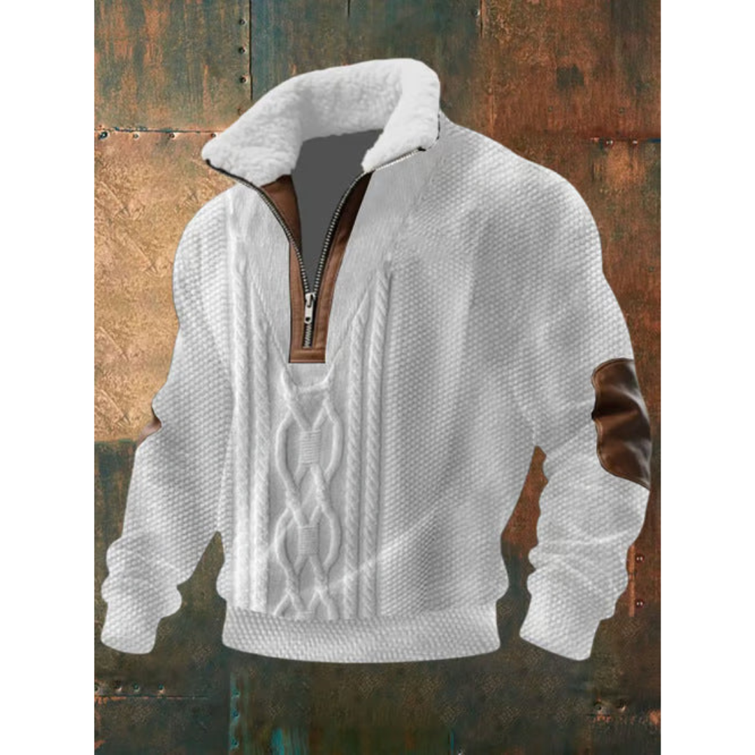 Men's Fleece Jumper – High Collar Warm Winter