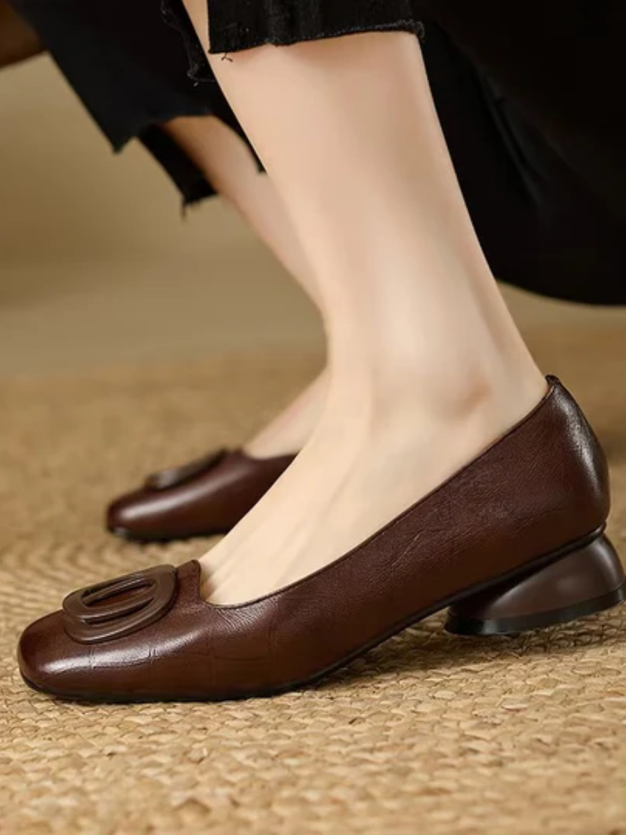 Women's Square Toe Ballet Flats with Low Heel – Chic Flats