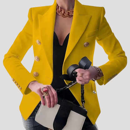 Women's Gold-Button Blazer – Tailored Jacket