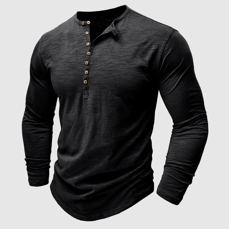 Men's Long-Sleeve Shirt – Winter Button-Down Collar