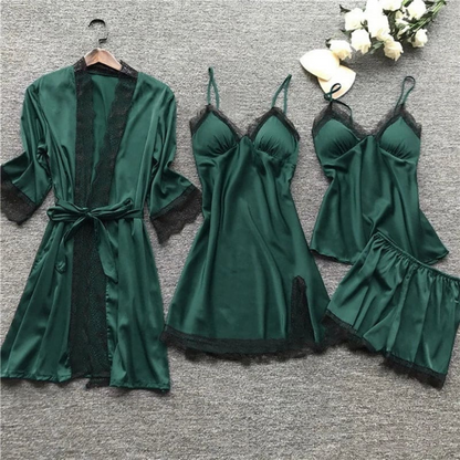 Women's Satin Pyjama Set – Soft Two-Piece Sleepwear