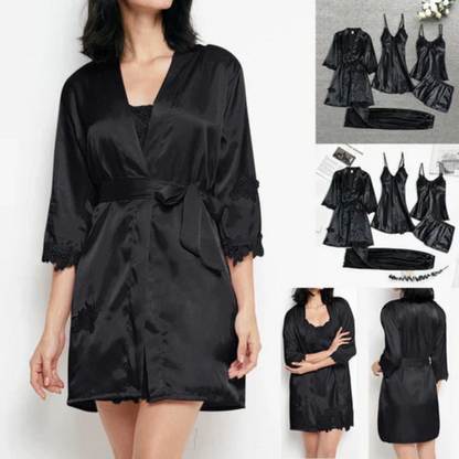 Women's Satin Pyjama Set – Soft Two-Piece Sleepwear