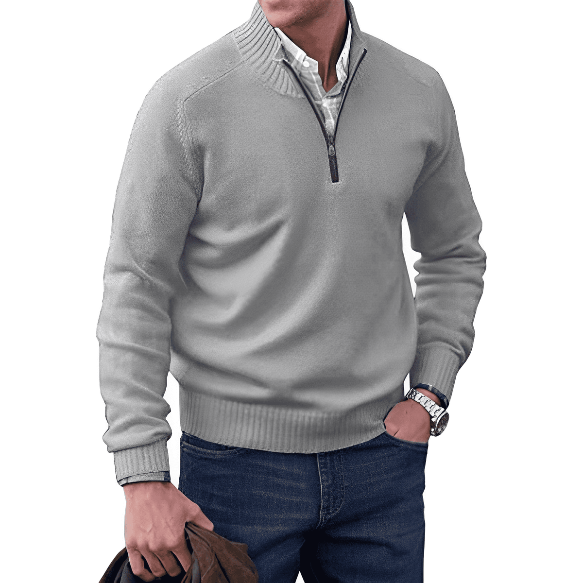 Men's Zip Jumper – Soft Knit Autumn Winter