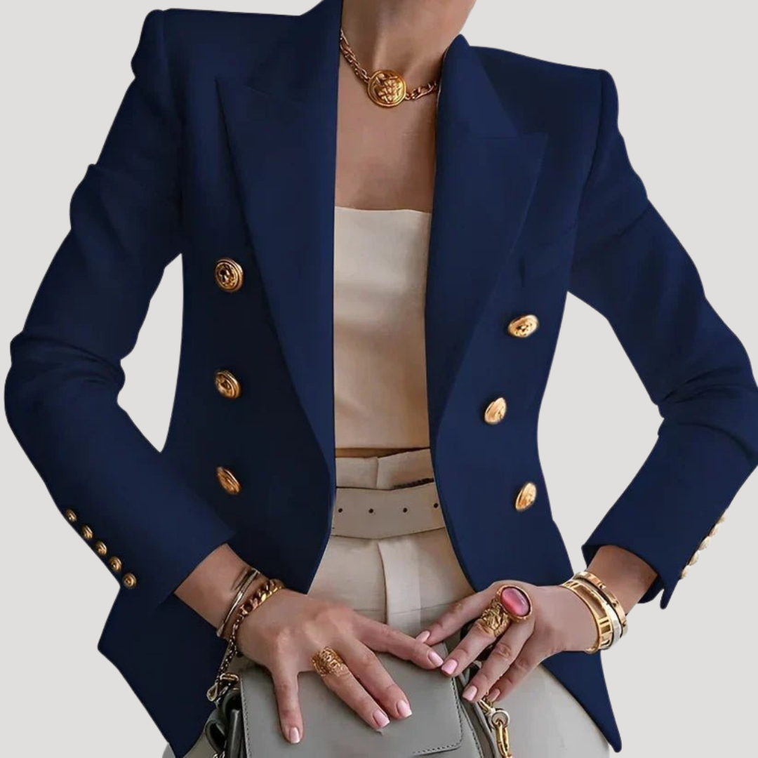 Women's Gold-Button Blazer – Tailored Jacket