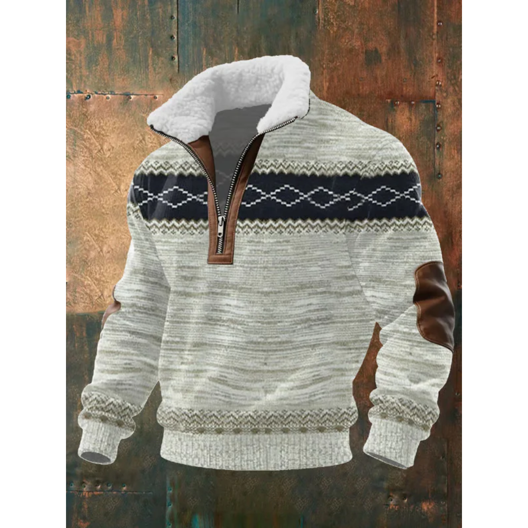 Men's Fleece Jumper – High Collar Warm Winter