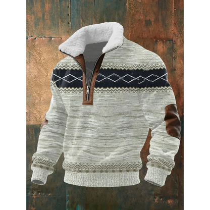 Men's Fleece Jumper – High Collar Warm Winter