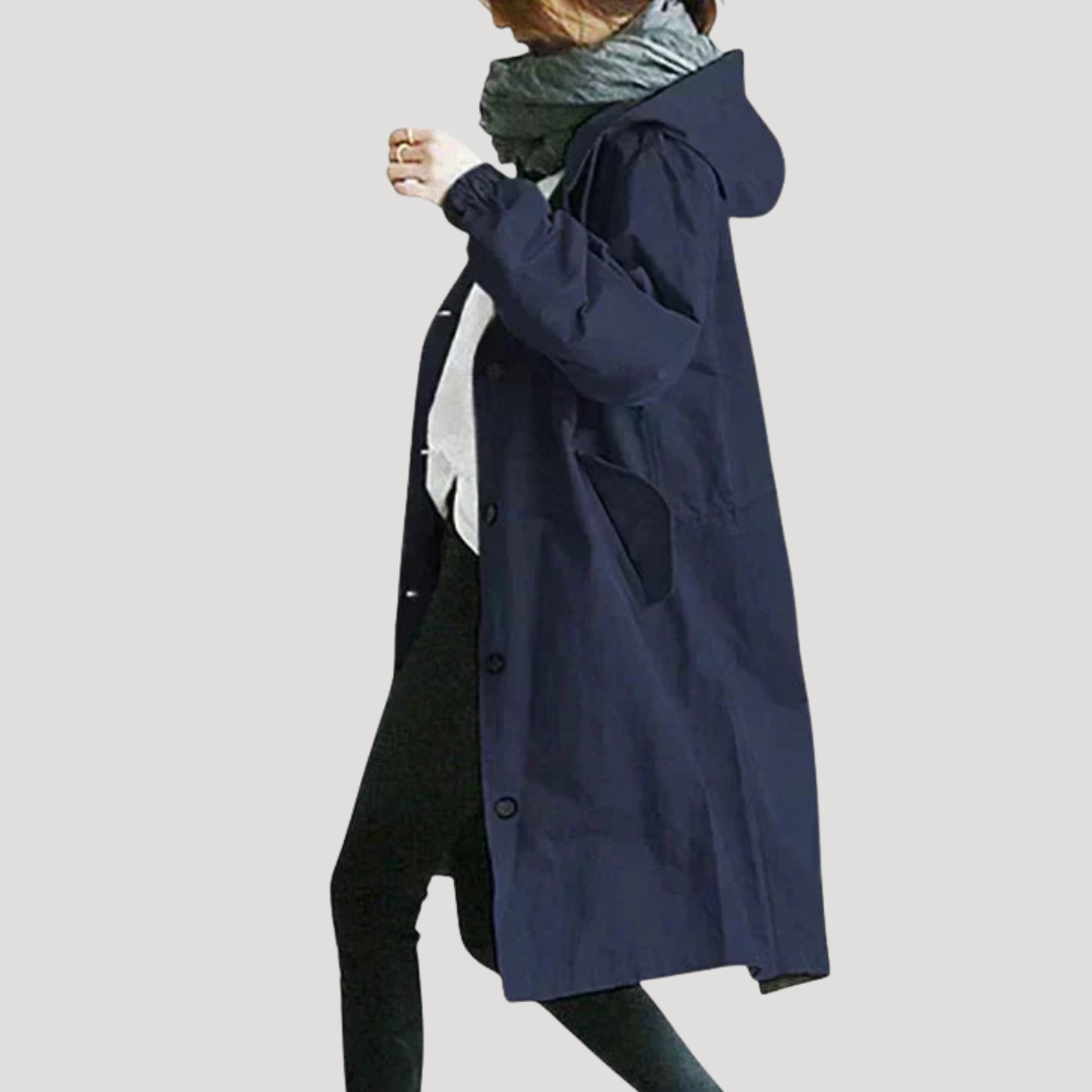 Women's Long Coat – Buttoned Plus Sizes