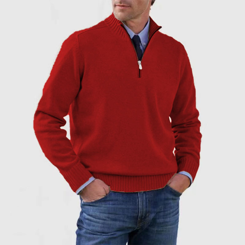 Men's Zip Jumper – Half-Zip Collar Classic Fit