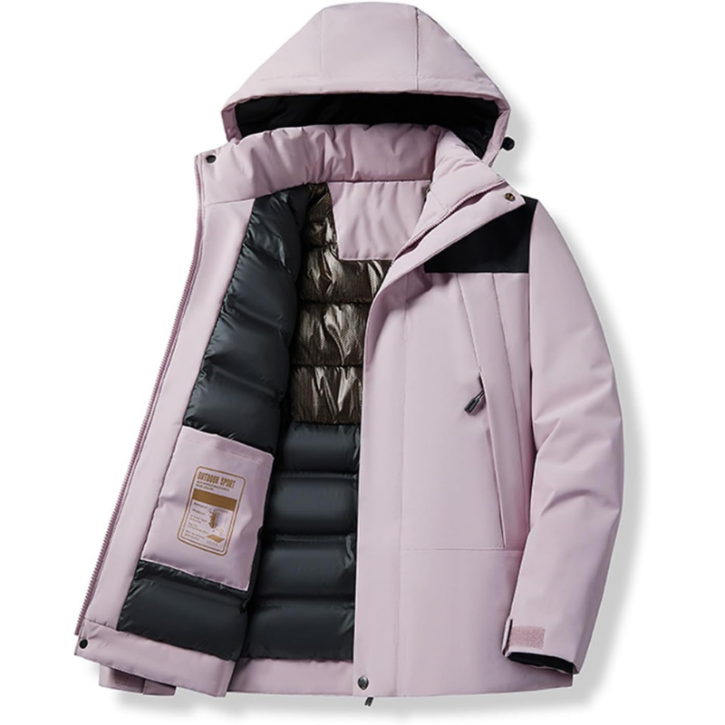 Women's Ski Jacket – Hooded Puffer with Pockets