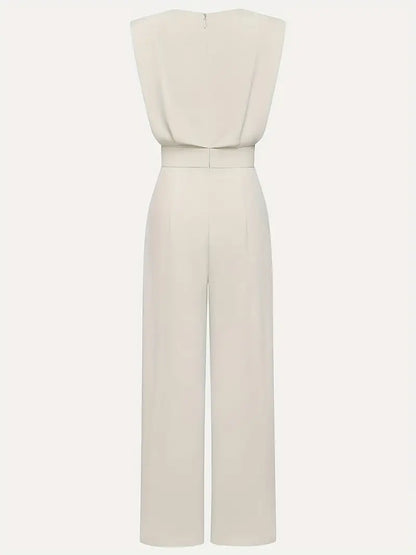 Women's Elegant Wide Leg Jumpsuit – Draped Jumpsuit