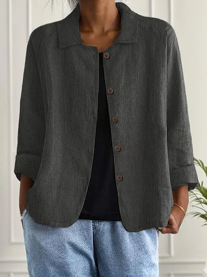 Women's Collared Button-Up Cardigan – Light Classic Cardigan