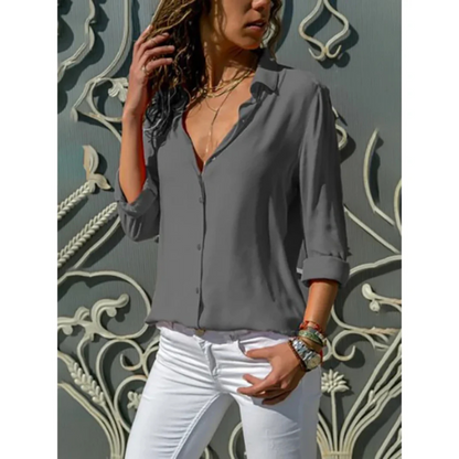 Women's Long Sleeve Button-Up Shirt – Classic Shirt