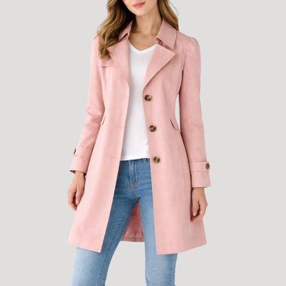 Women's Classic Trench Coat in Pink