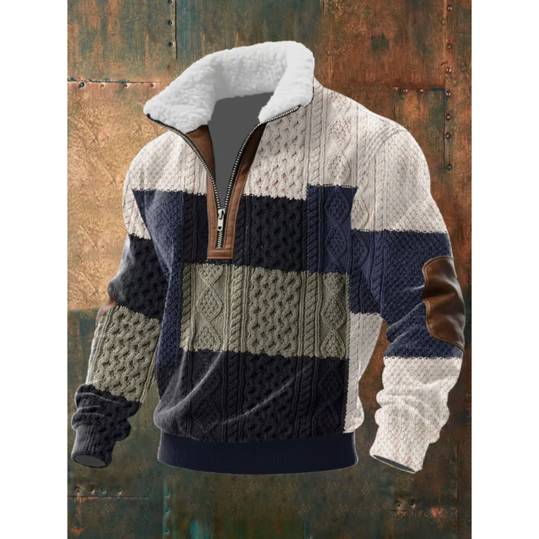 Men's Fleece Jumper – High Collar Warm Winter