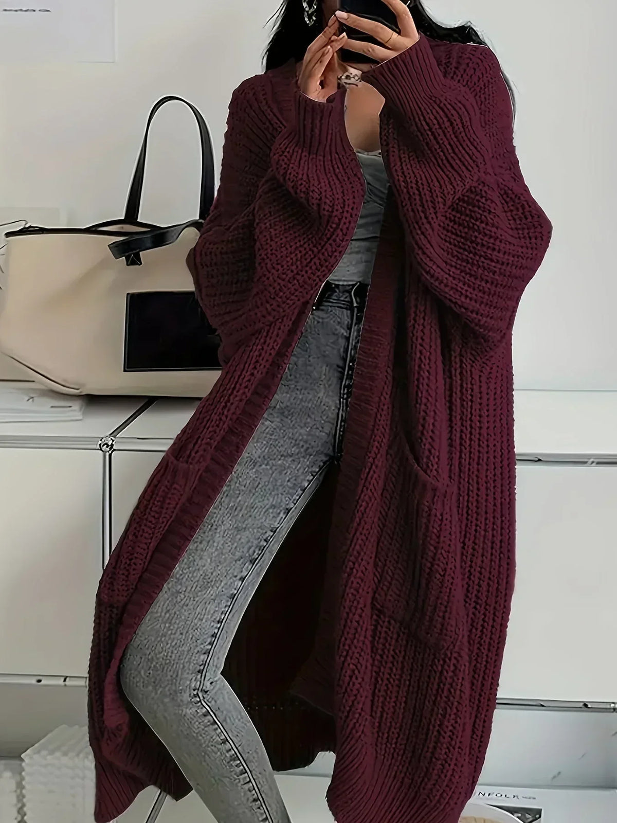 Women's Oversized Cardigan – Comfortable Loose
