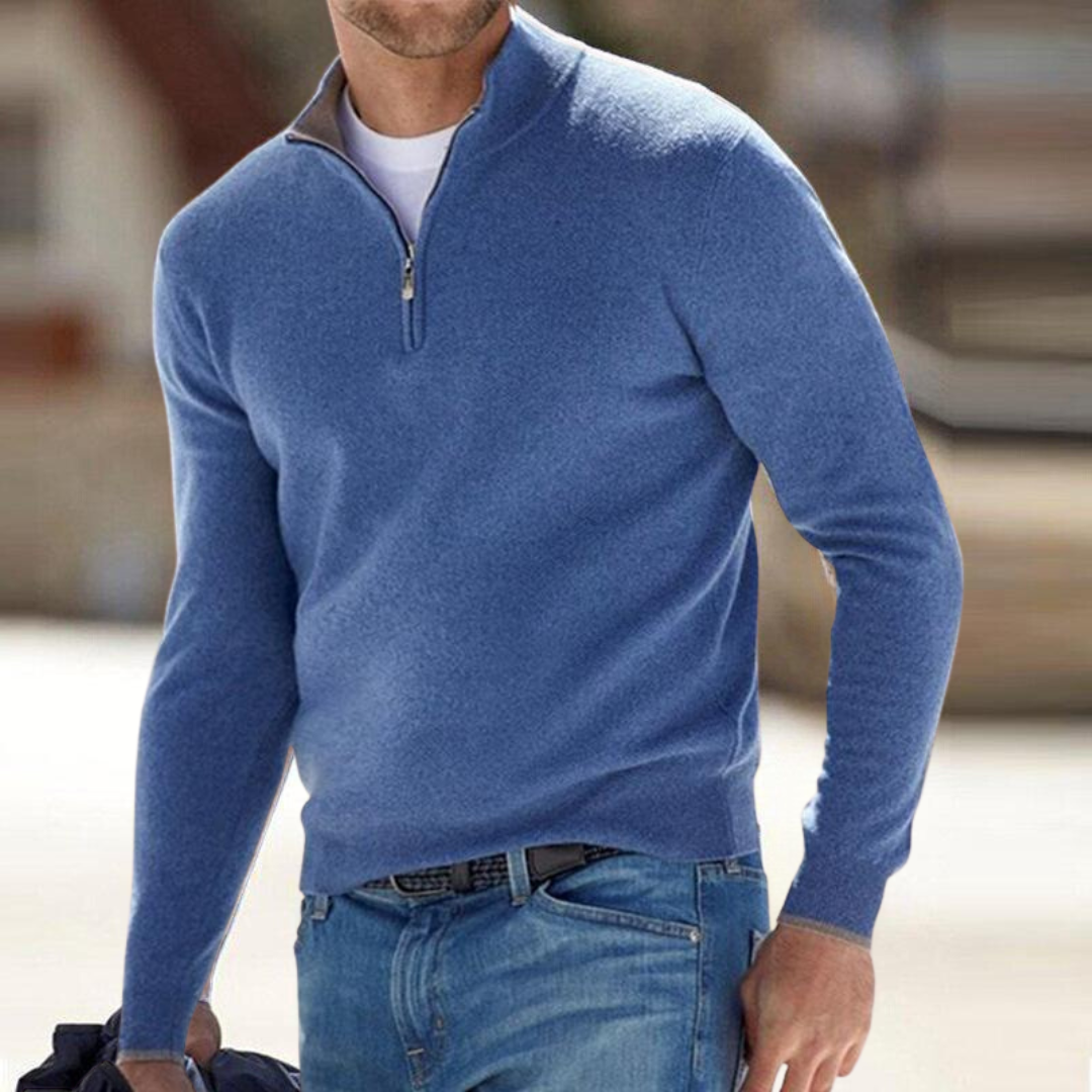 Men's Trucker Jumper – Half-Zip Stand Collar