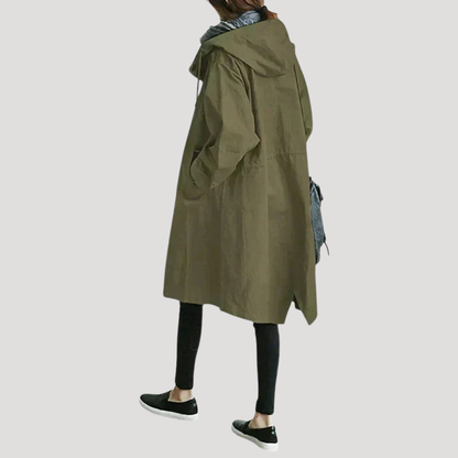 Women's Long Coat – Buttoned Plus Sizes