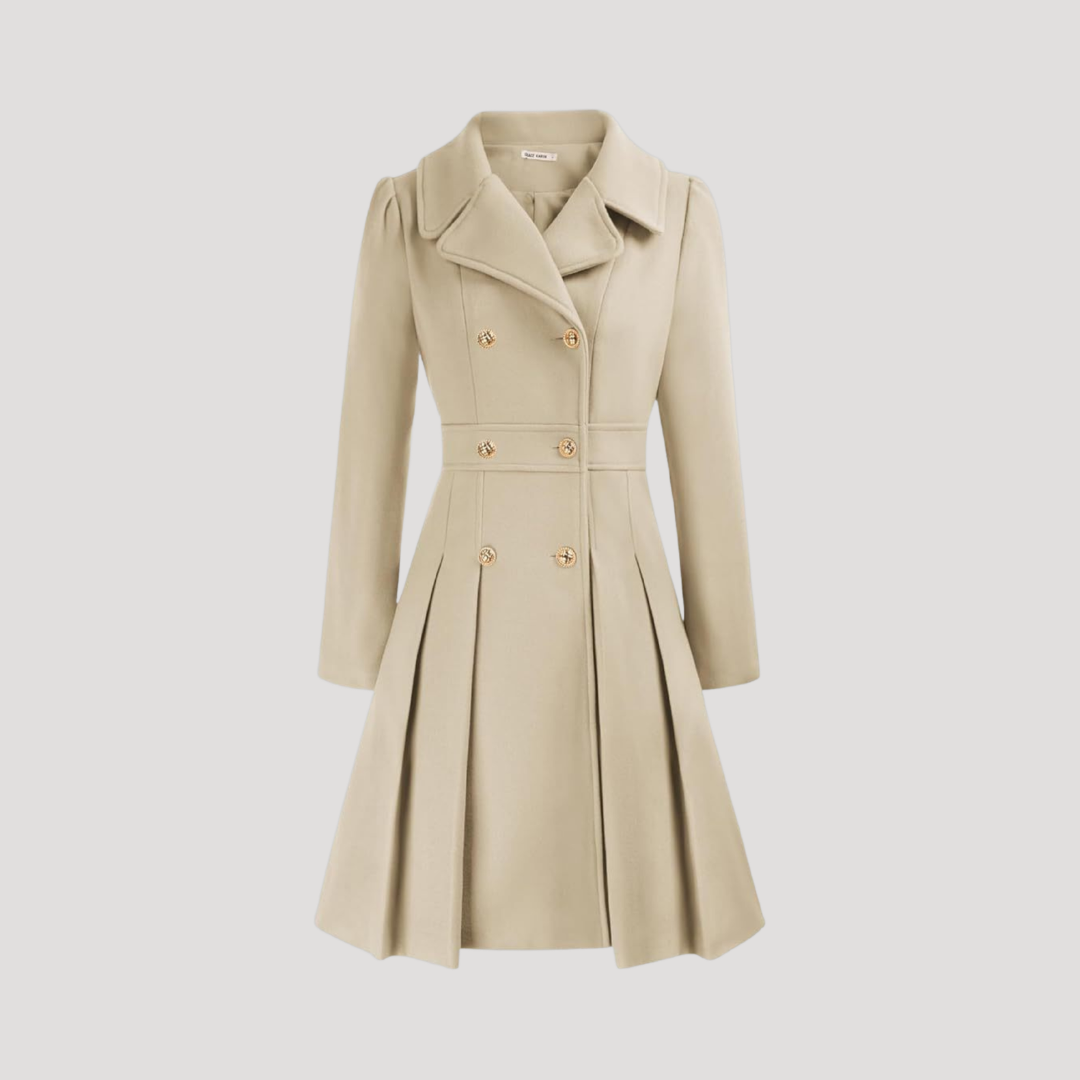 Women's Double-Breasted Coat in Beige