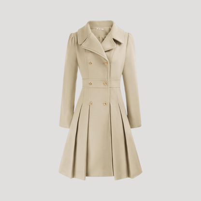 Women's Double-Breasted Coat in Beige