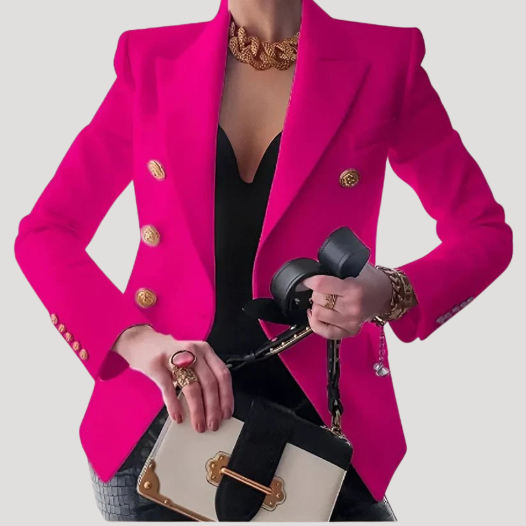 Women's Gold-Button Blazer – Tailored Jacket