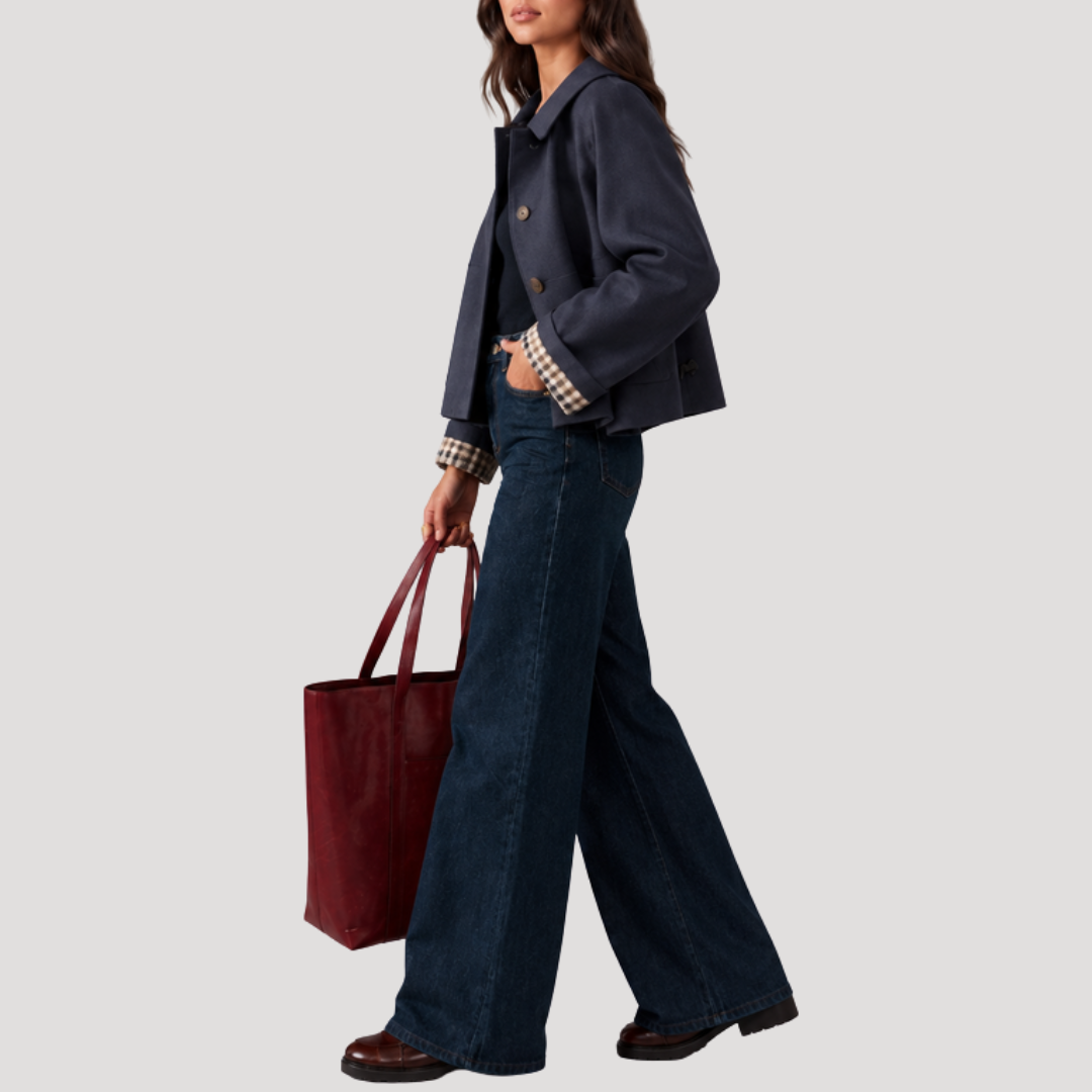 Women's Short Trench Jacket – Check Lining Mid-Season