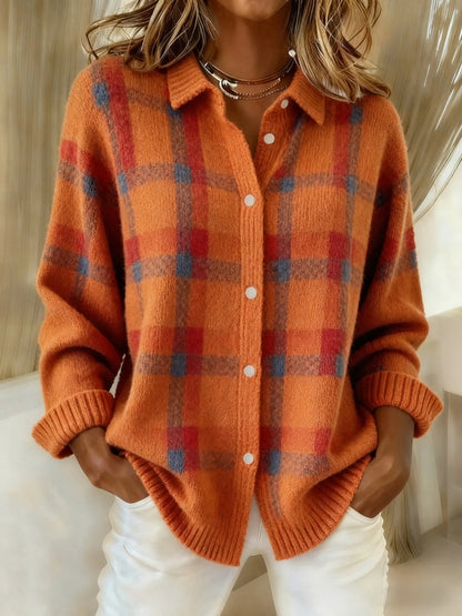 Women's Soft Knit Tartan Shirt – Relaxed Check Shirt