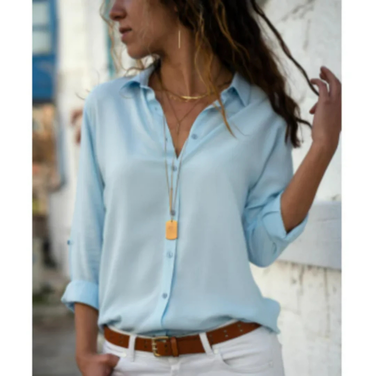 Women's Long Sleeve Button-Up Shirt – Classic Shirt