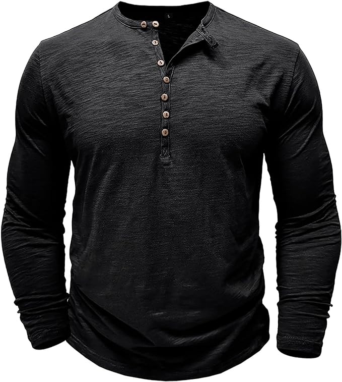 Men's Long-Sleeve Shirt – Winter Button-Down Collar