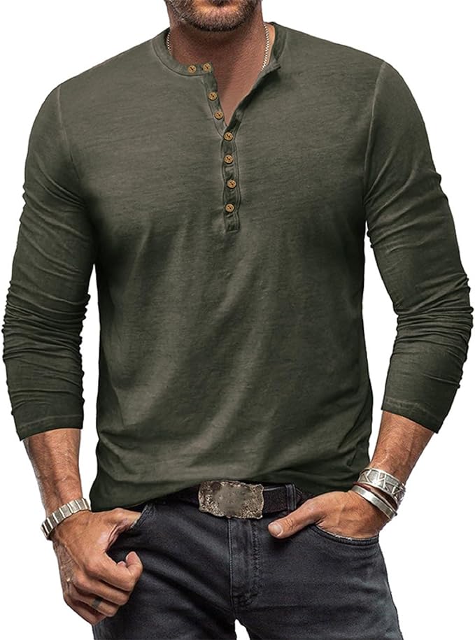 Men's Long-Sleeve Shirt – Winter Button-Down Collar