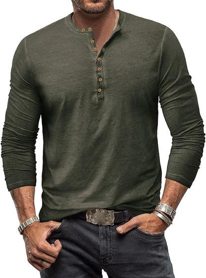 Men's Long-Sleeve Shirt – Winter Button-Down Collar
