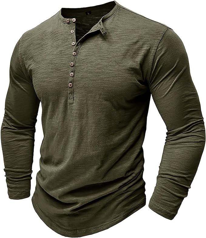 Men's Long-Sleeve Shirt – Winter Button-Down Collar