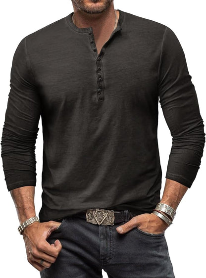 Men's Long-Sleeve Shirt – Winter Button-Down Collar