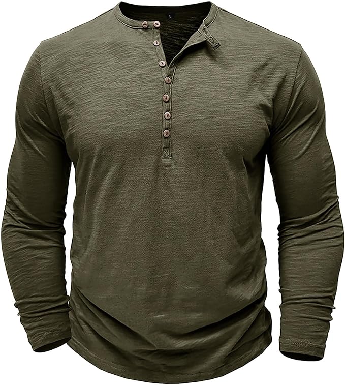 Men's Long-Sleeve Shirt – Winter Button-Down Collar