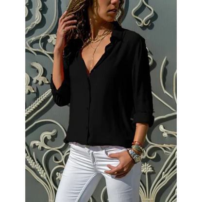 Women's Long Sleeve Button-Up Shirt – Classic Shirt