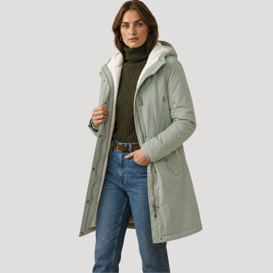 Women's Long Hooded Lined Parka