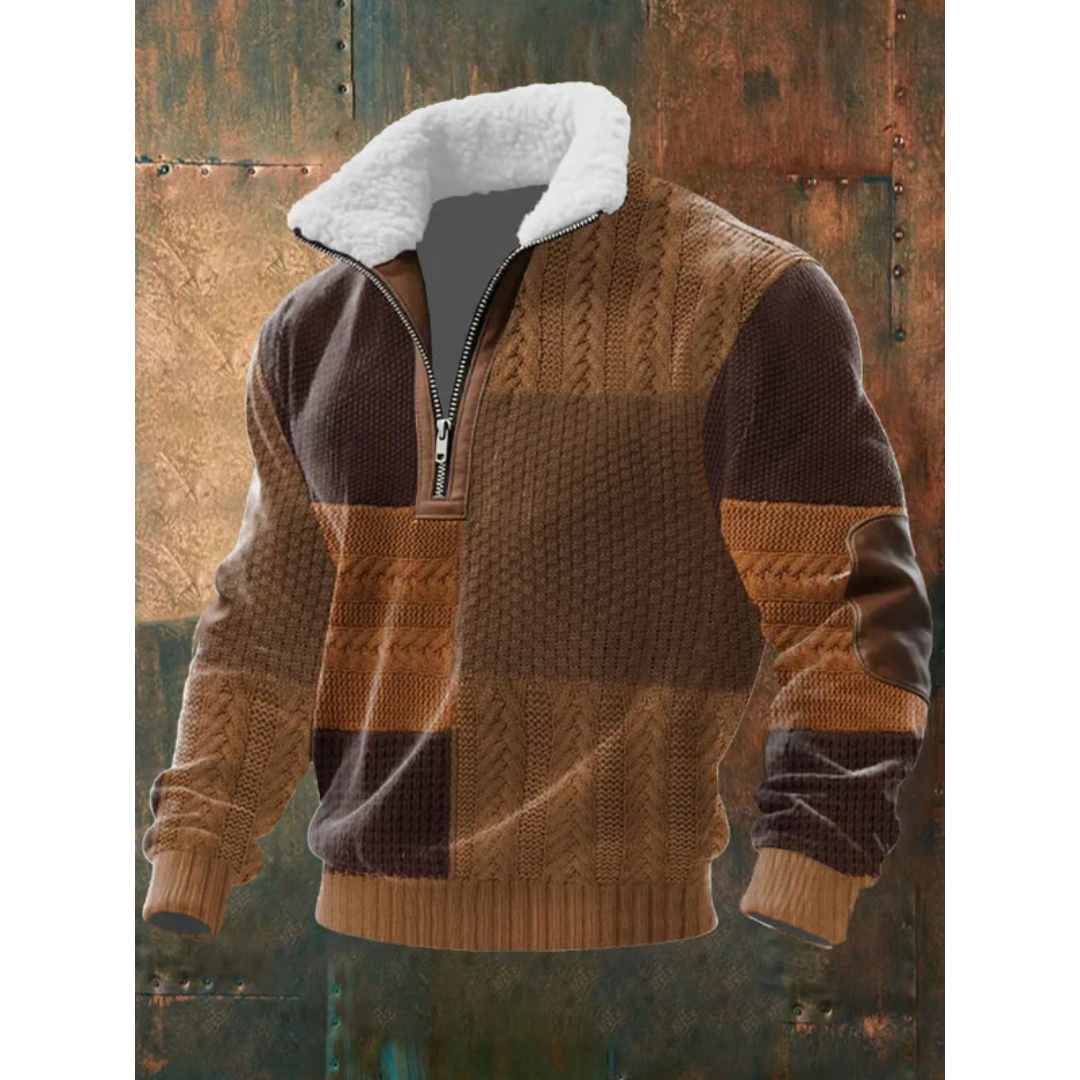 Men's Fleece Jumper – High Collar Warm Winter
