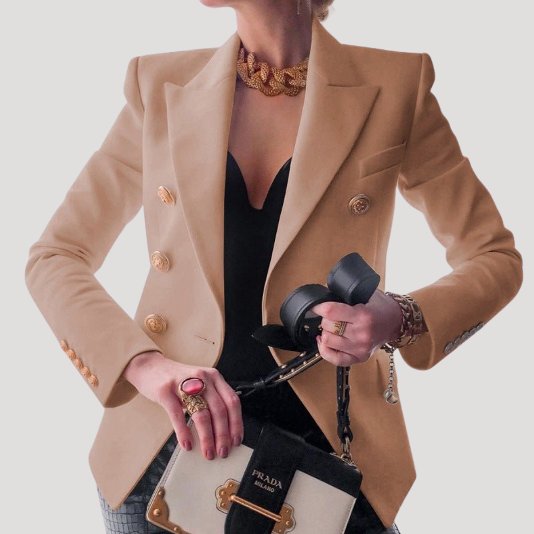 Women's Gold-Button Blazer – Tailored Jacket
