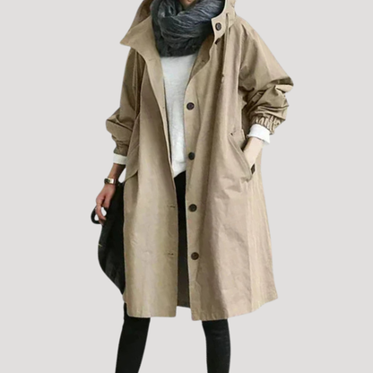 Women's Long Coat – Buttoned Plus Sizes