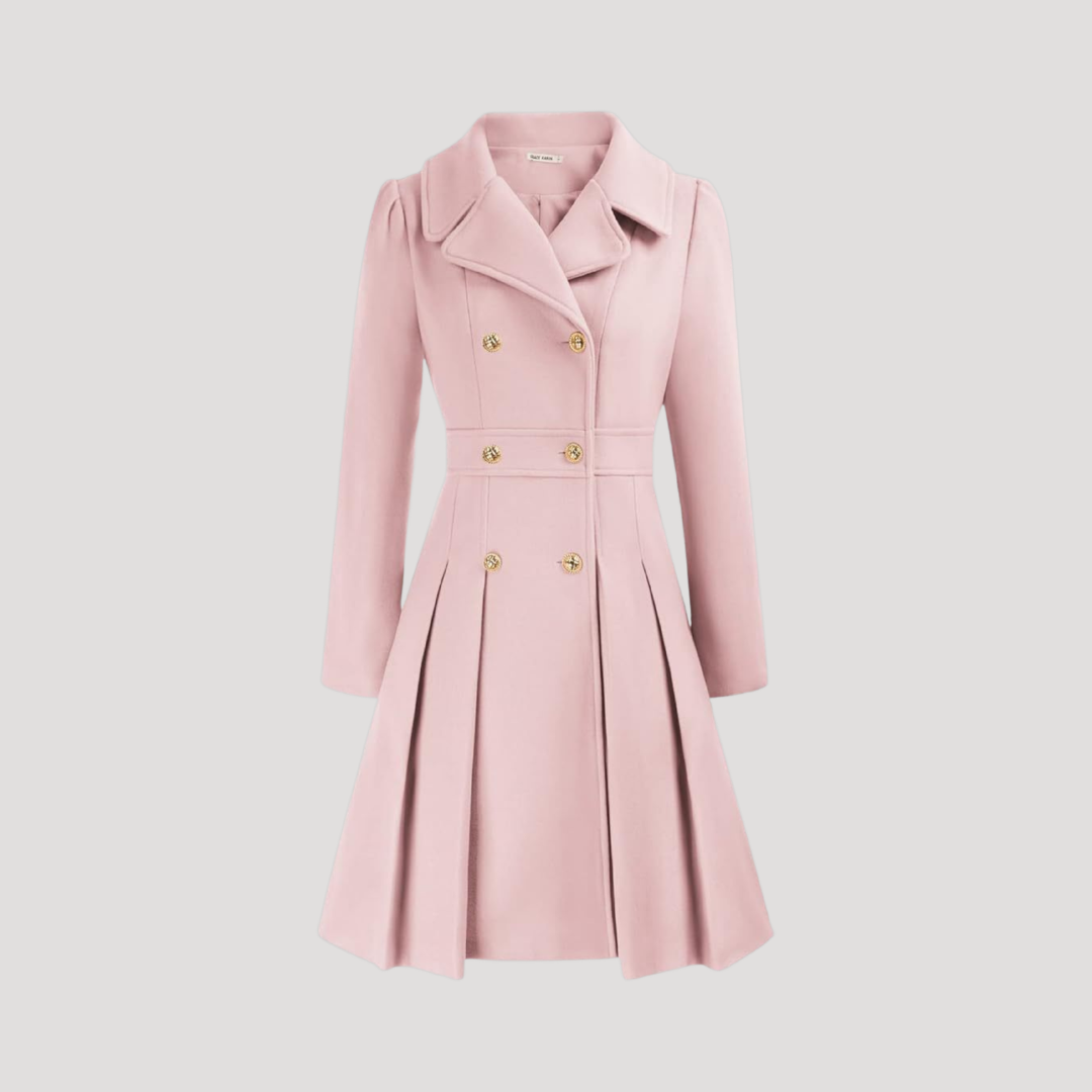 Women's Double-Breasted Coat in Pale Pink