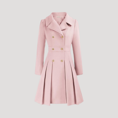 Women's Double-Breasted Coat in Pale Pink