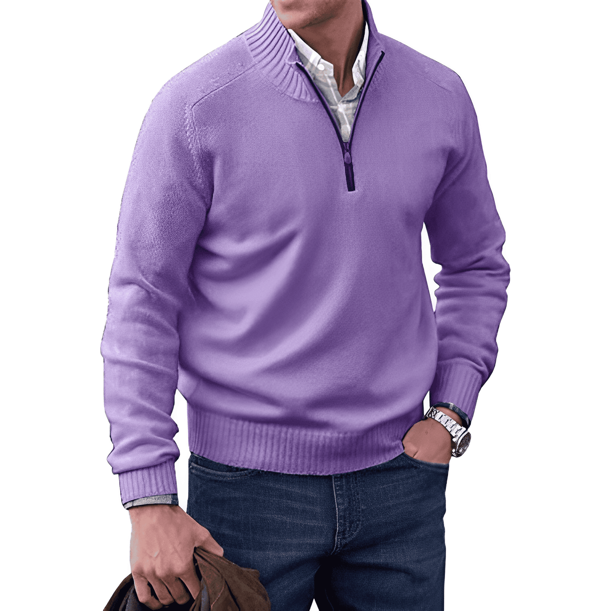Men's Zip Jumper – Soft Knit Autumn Winter