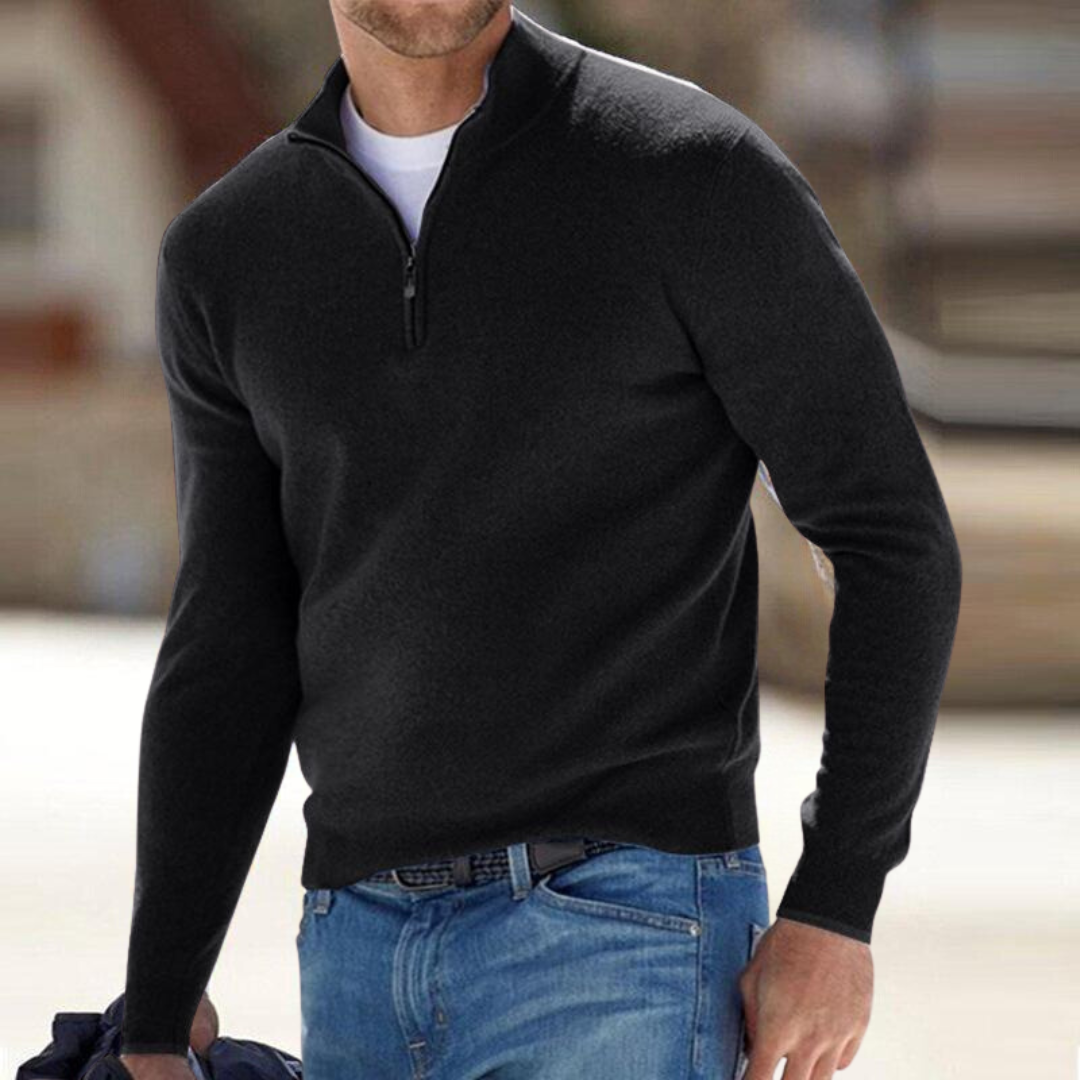 Men's Trucker Jumper – Half-Zip Stand Collar