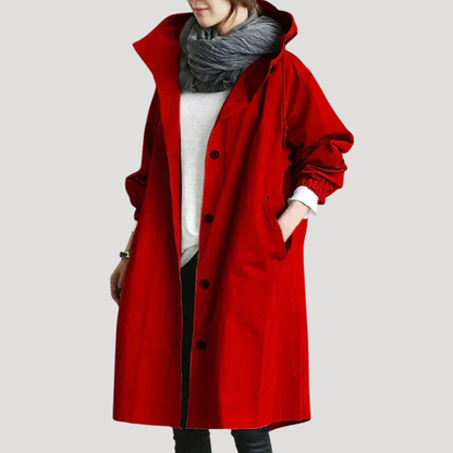 Women's Long Coat – Buttoned Plus Sizes