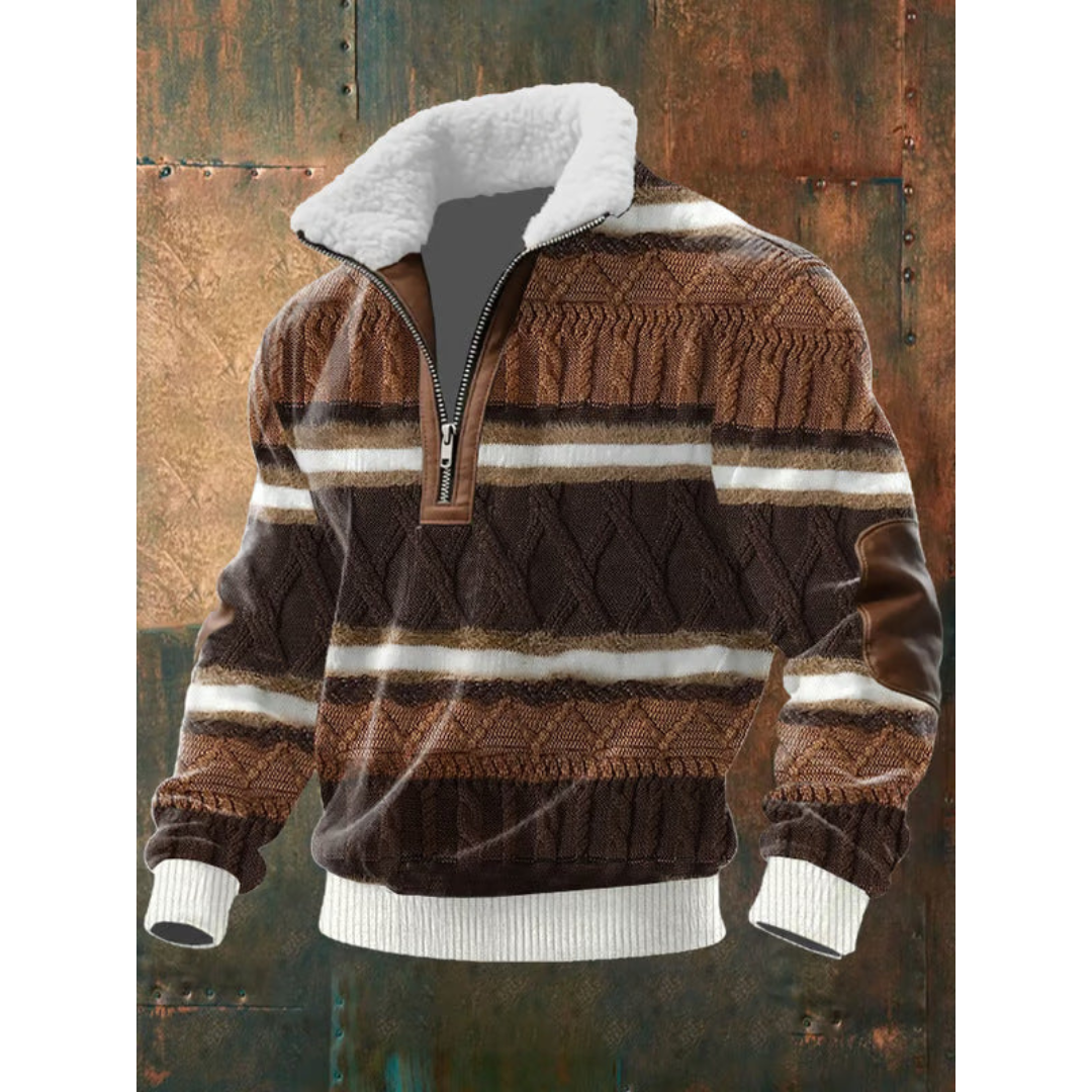 Men's Fleece Jumper – High Collar Warm Winter