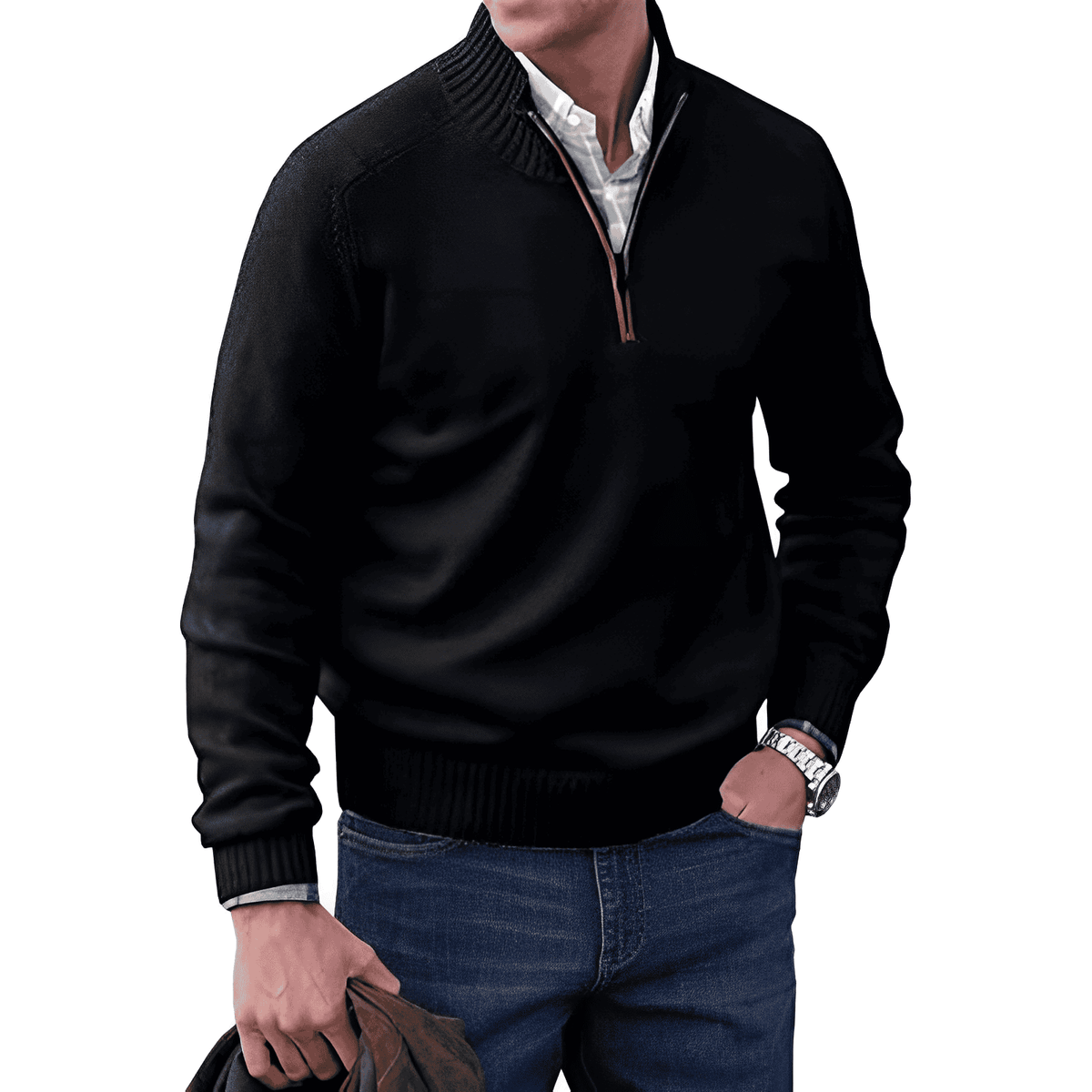 Men's Zip Jumper – Soft Knit Autumn Winter