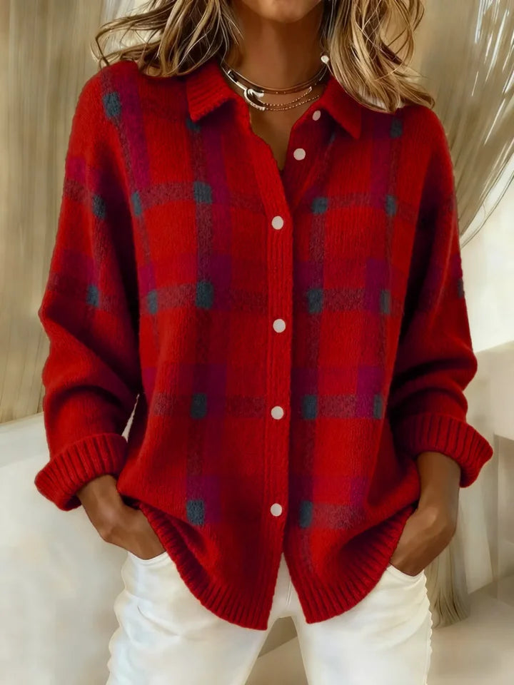Women's Soft Knit Tartan Shirt – Relaxed Check Shirt