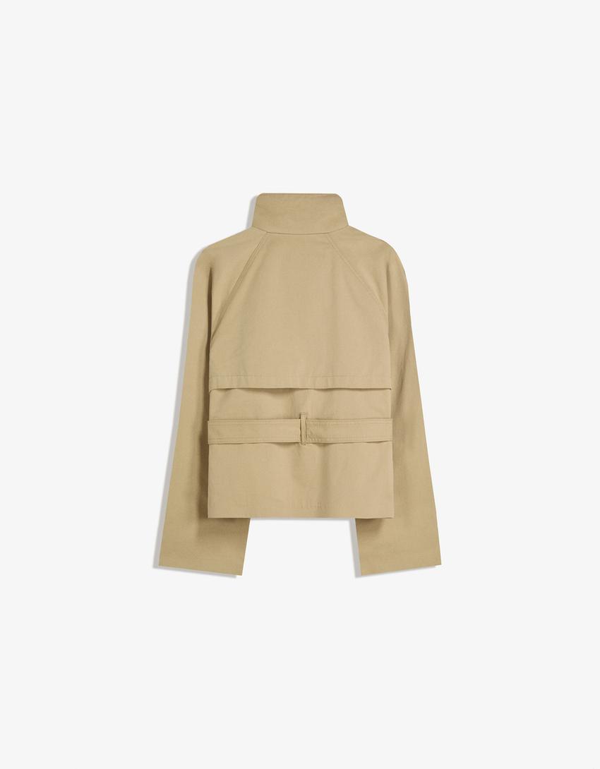 Women's Short Double-Breasted Trench Coat – Belted Trench