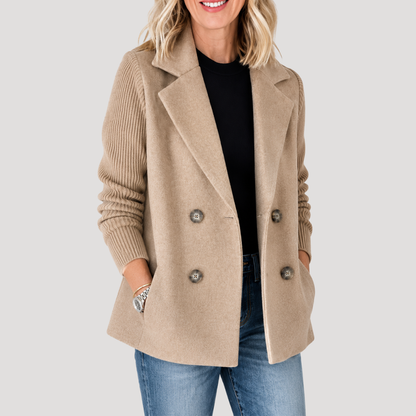 Women's Double-Breasted Blazer in Khaki