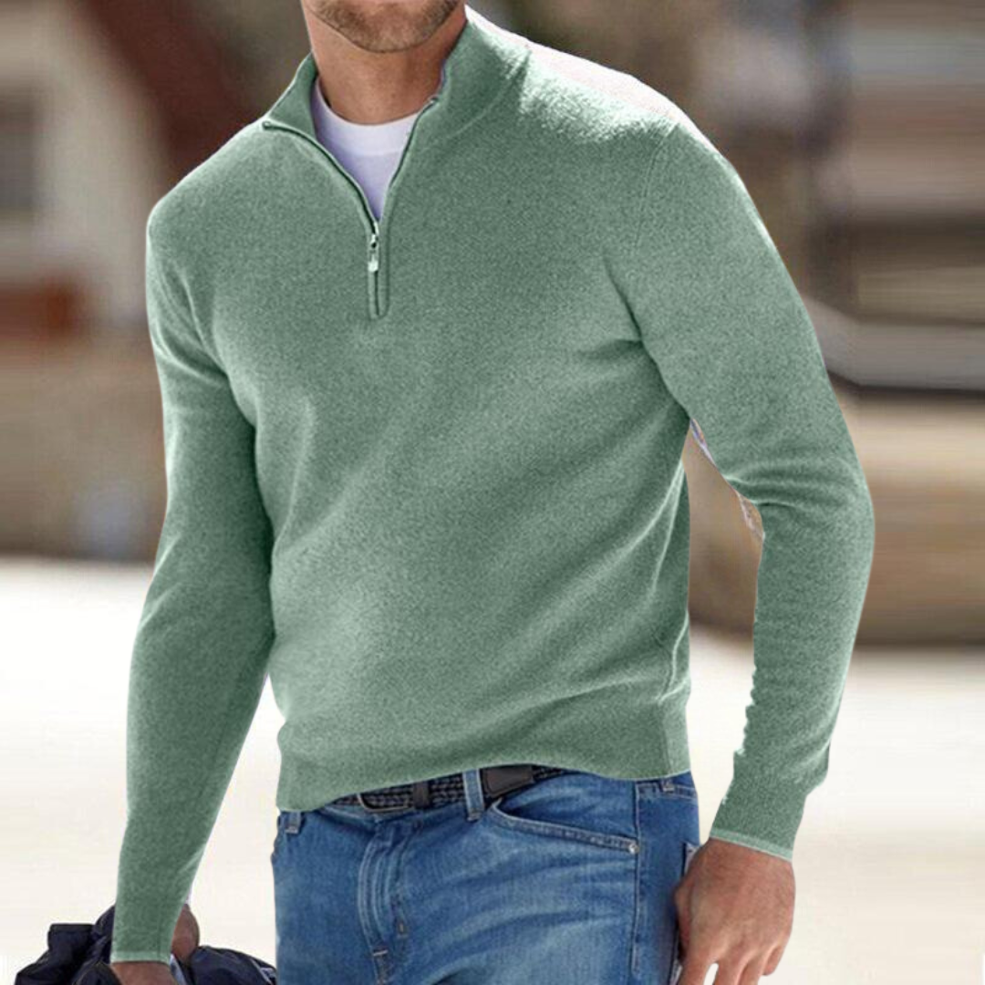 Men's Trucker Jumper – Half-Zip Stand Collar